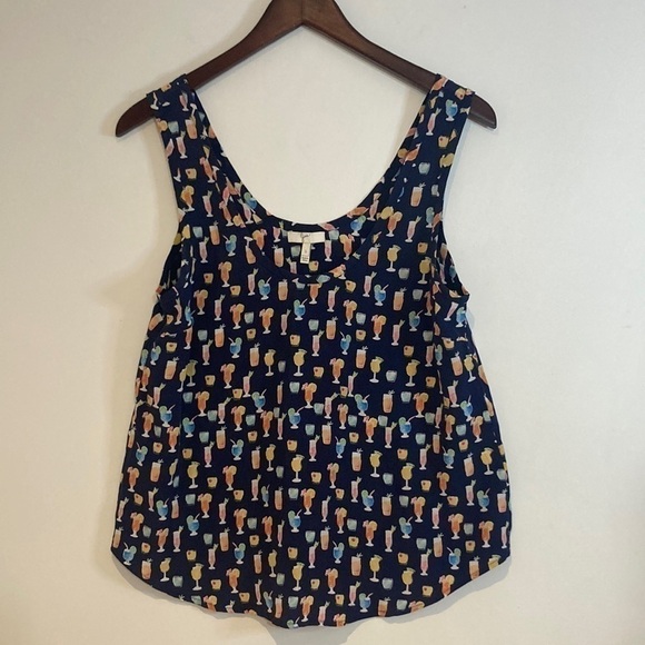 Joie 100% Silk Cocktail Print Tank Size Small - Picture 11 of 13